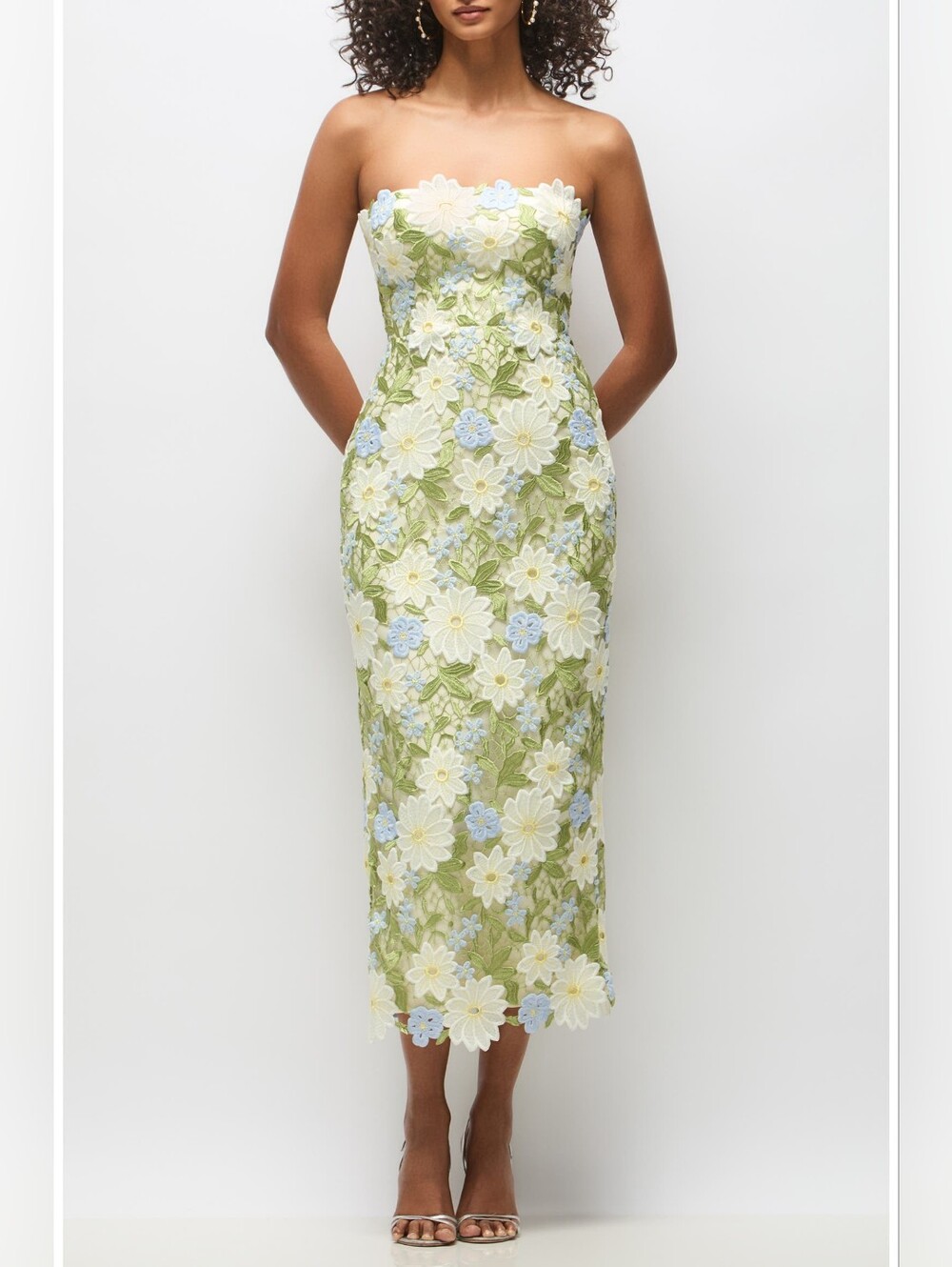 Dessy Collection Alice Floral Appliqué Strapless Cocktail Dress